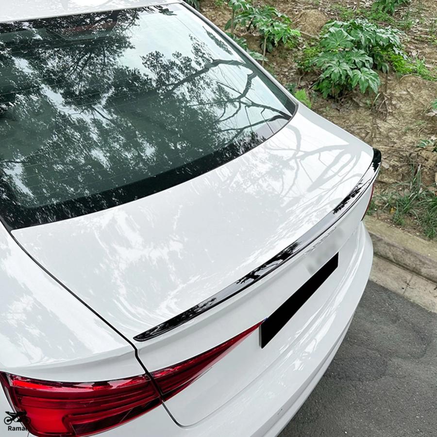 並行輸入品 アウディ A3 S3 8V サルーン 2014年-2020年 4 部屋の入り口 S 後押し ブート スポイラー 舞台の袖 炭素/つやあり 黒いこと 尻っ方論理ゲート スプリッター