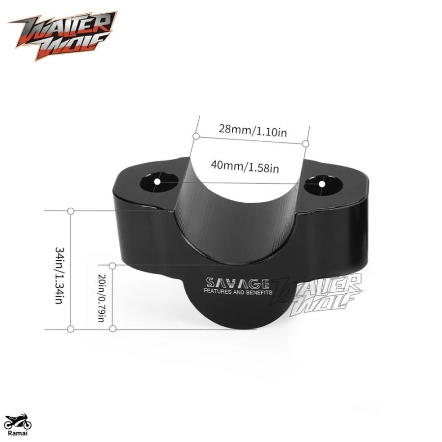 並行輸入品】 20mm ライザーs クランプ アダプター バイク ハンドル