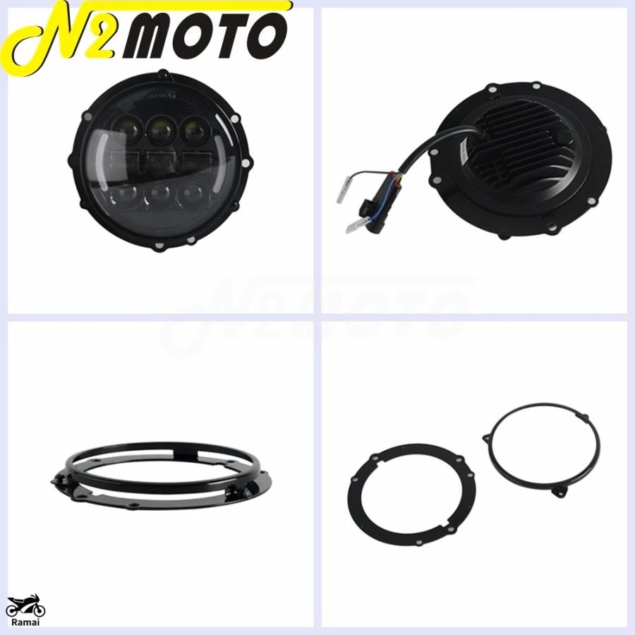 ハーレー ツインカム FX/ST 純正 ヘッドライト 5.75インチ ヘラ 並行輸入品 5.75インチ LED ヘッドライト ブラケット ハーレー
