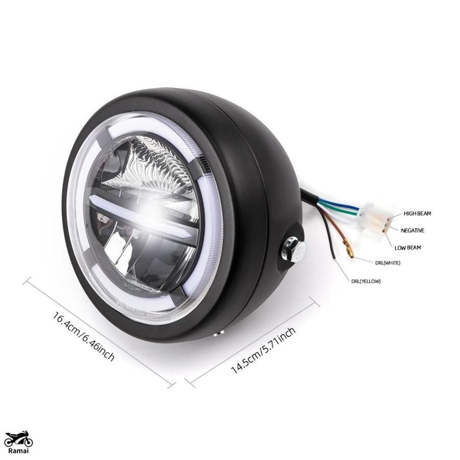 並行輸入品】 6.5 インチ バイク LED ヘッドライト ヘッド ライト 汎用