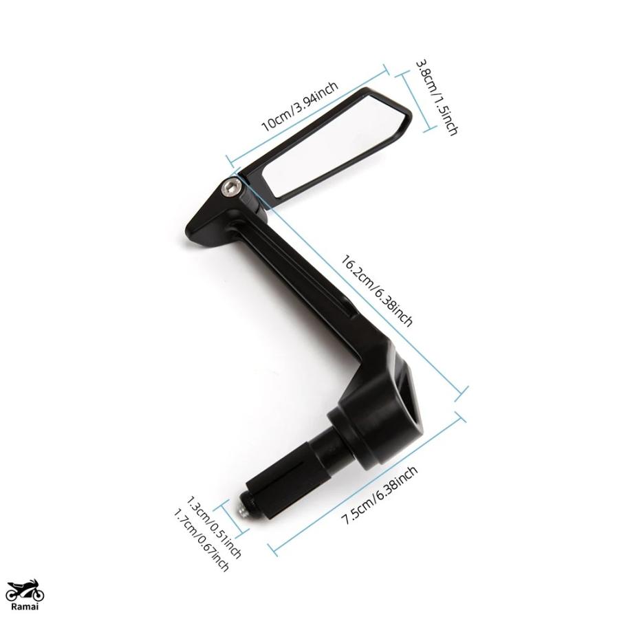 バイクミラー バイクハンドルバー バックミラー アクセサリーパーツ 並行輸入品 7/8