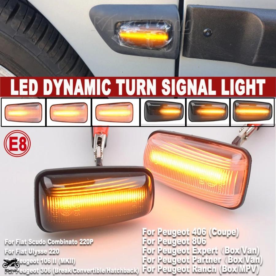 ブラック36 並行輸入品】 シーケンシャル LED サイド マーカー ライト シグナル