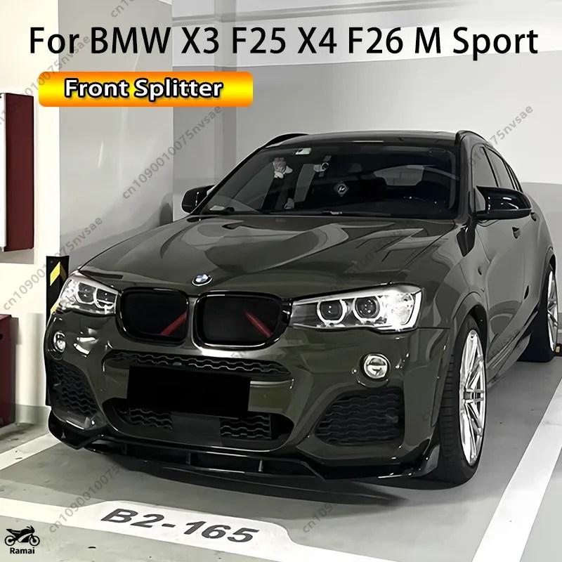 【並行輸入品】 BMW X3 F25 X4 F26 M スポーツ 2014年-2018年 4 Pcs フロント バンパー リップ スポイラー スプリッター デュフューザー フロント リップ スポ_2