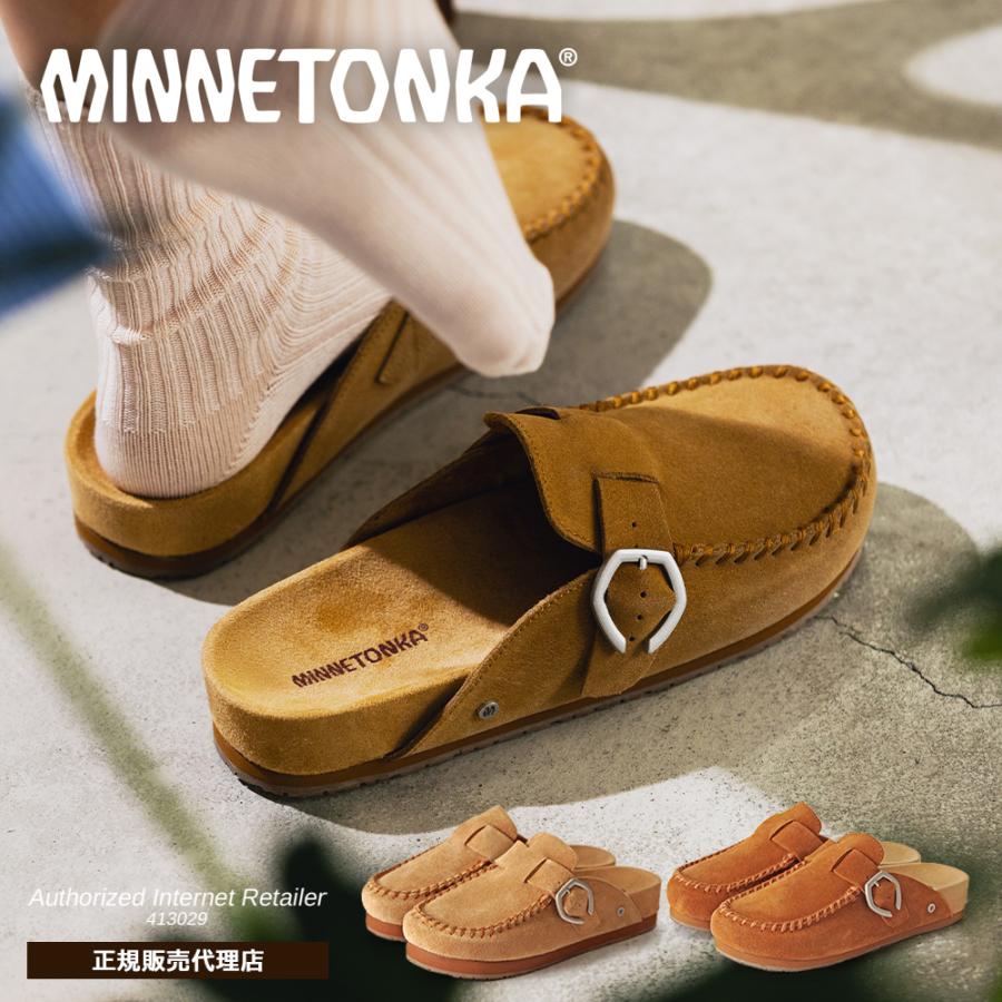 MINNETONKA ミネトンカ モカシン【BUCKLE CLOG バックルクロッグ】正規販売代理店 【6000901 6000904】 クロッグシューズ サンダル ブラウン シナモン