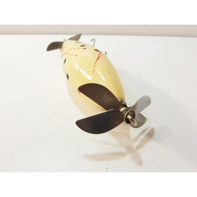 芸術品　ハンドメイド　トップウォータールアー OLD メーカー不明 レコード ホラー風 ダブルスイッシャー ハンドメイド