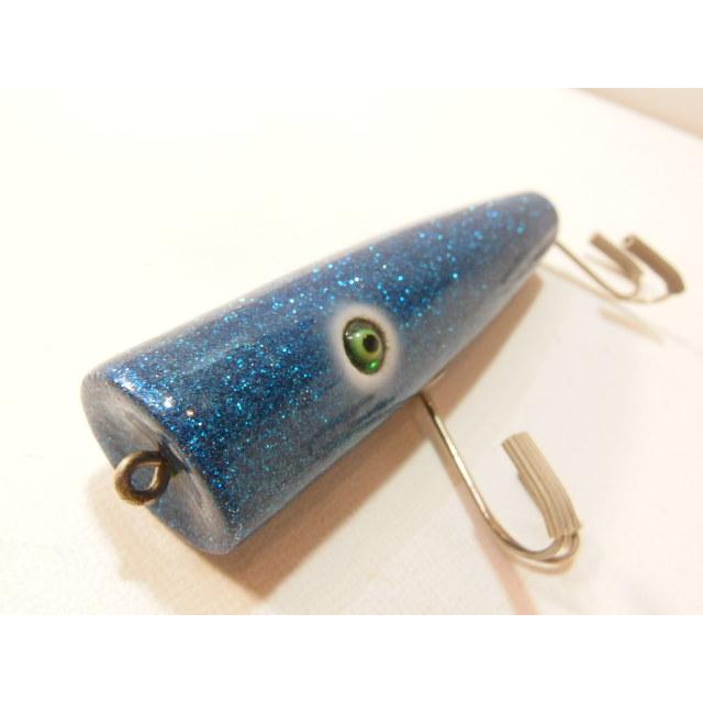 メーカー不明 ハンドメイドトップウォータールアー ポッパー 青ラメ