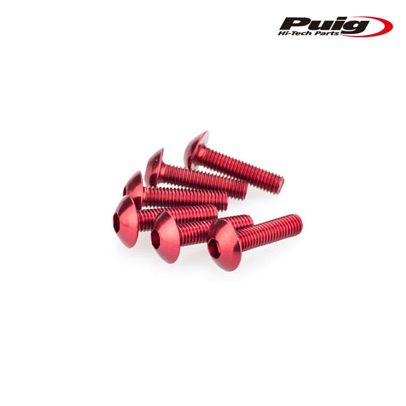Puig（プーチ） Puig 0550R アルミ ボルト M5×20 (6本セット) [RED