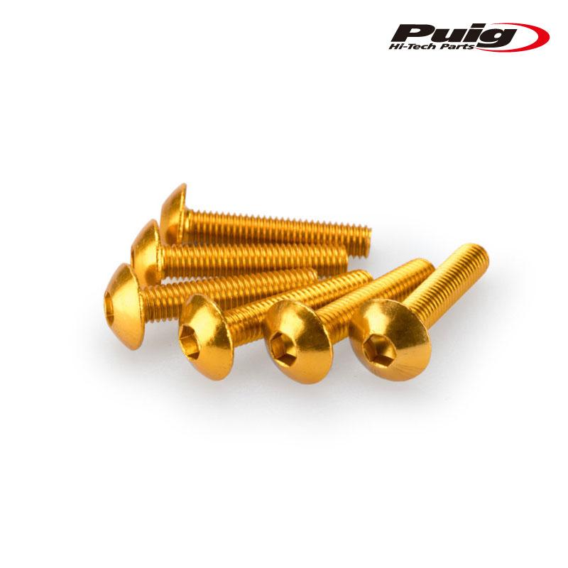 Puig（プーチ） Puig 0610G アルミ ボルト M5×25 (6本セット) [GOLD