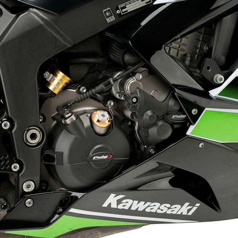 Puig 20132N ENGINE PROTECTOR COVER [BLACK] Kawasaki ZX6R (0921) ZX6R
