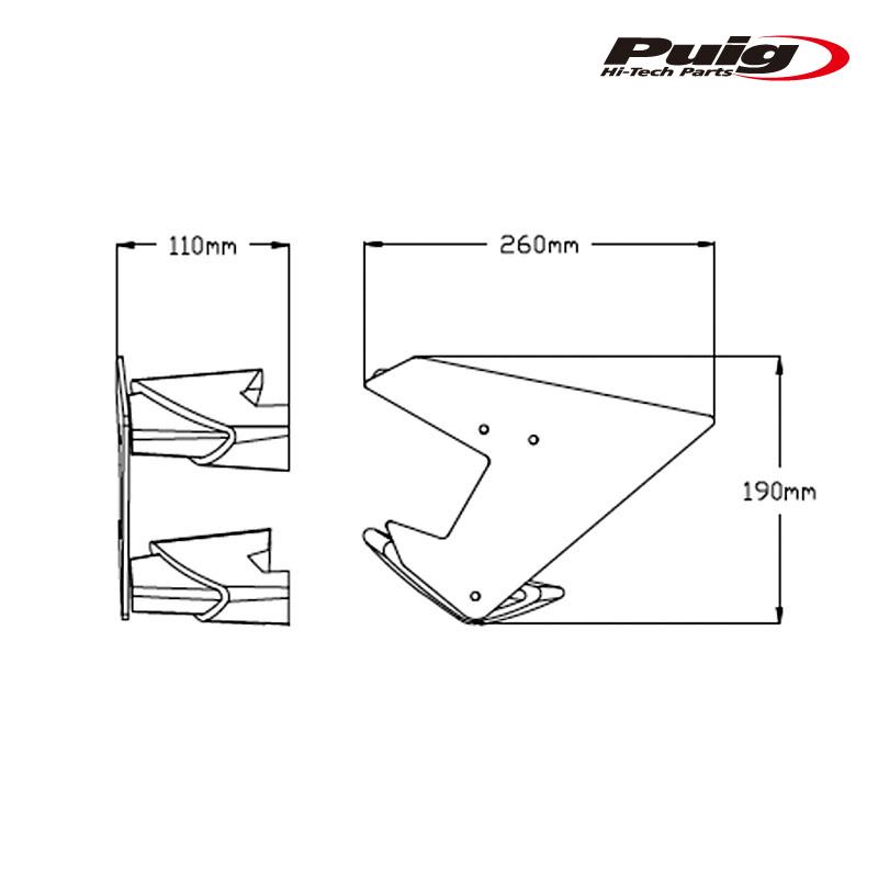 Puig（プーチ） Puig 20462N SIDE SPOILER WINGLET [BLACK] KTM 1290