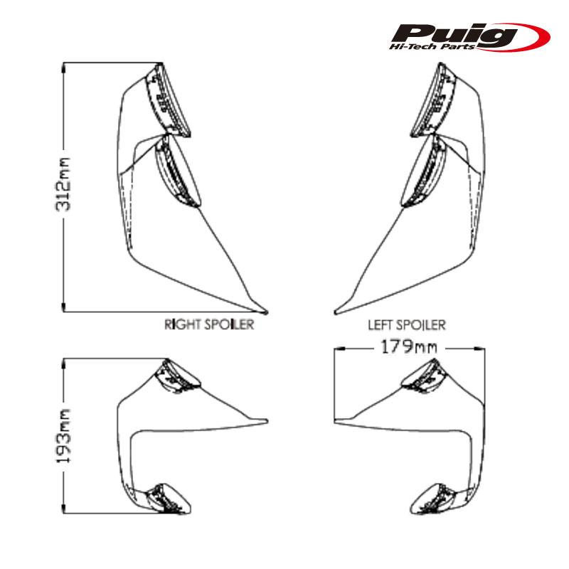 Puig 20522H FRONTAL SPOILER GP [SMOKE] BMW S1000RR (19-23) プーチ カウル サイドカバー_7