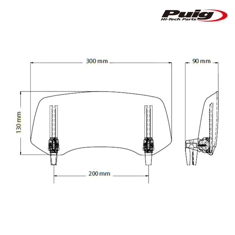 Puig 20764H MULTI-ADJUSTABLE VISOR2.0 CLIP-ON [SMOKE] 多段調整バイザー 汎用 プーチ スクリーン カウル_7