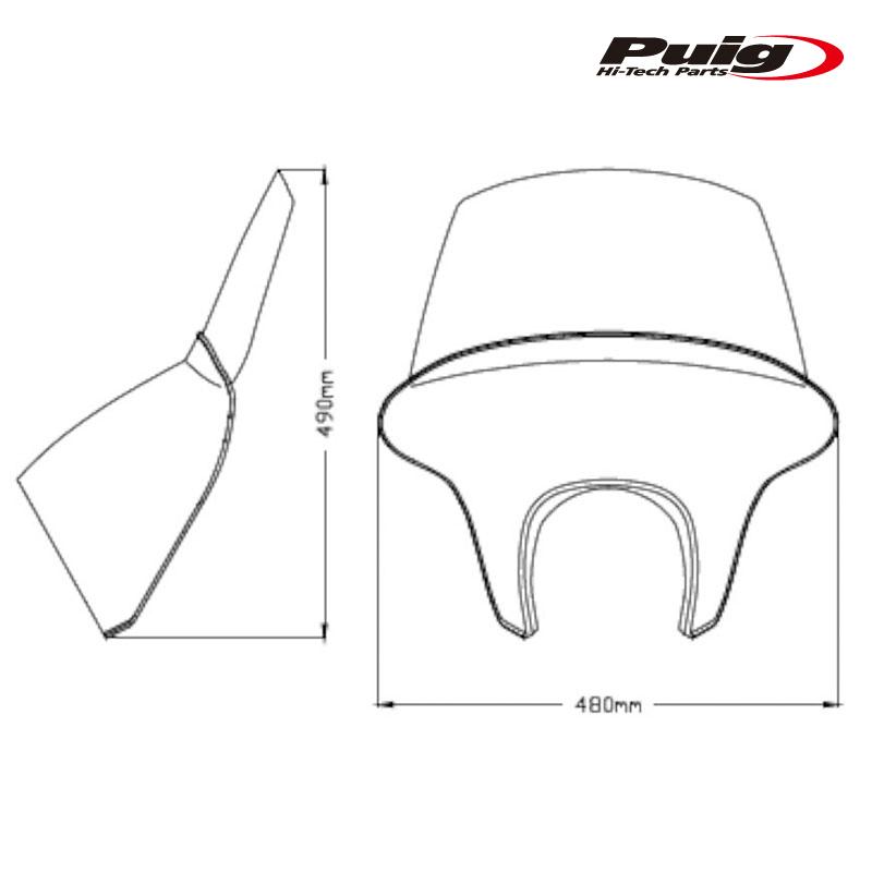 Puig 21064H BATWING SML WINDSHIELD TOURING [SMOKE] HONDA CMX 500 REBEL (20-25) プーチ ウインドシールド バットウイング_4