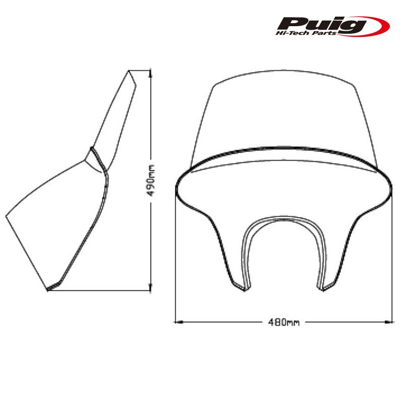 Puig 21064W BATWING SML WINDSHIELD TOURING [CLEAR] HONDA CMX 500 REBEL (20-25) プーチ ウインドシールド バットウイング_4