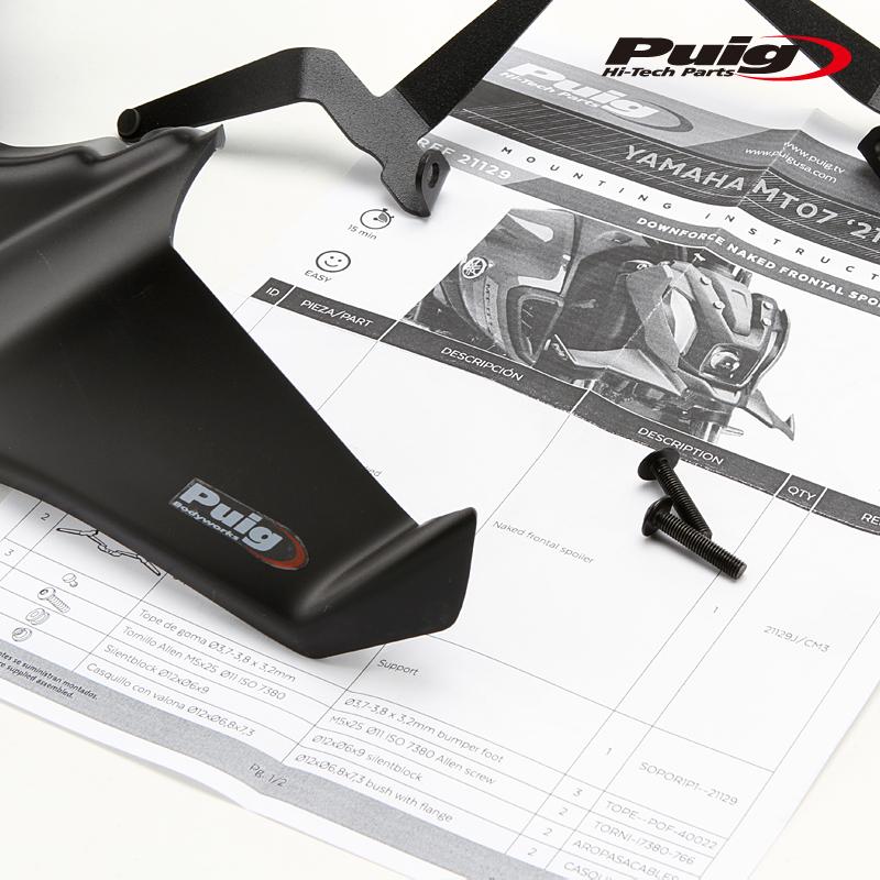 Puig（プーチ） Puig 21129J NAKED FRONT SPOILER [MATT BLACK] YAMAHA