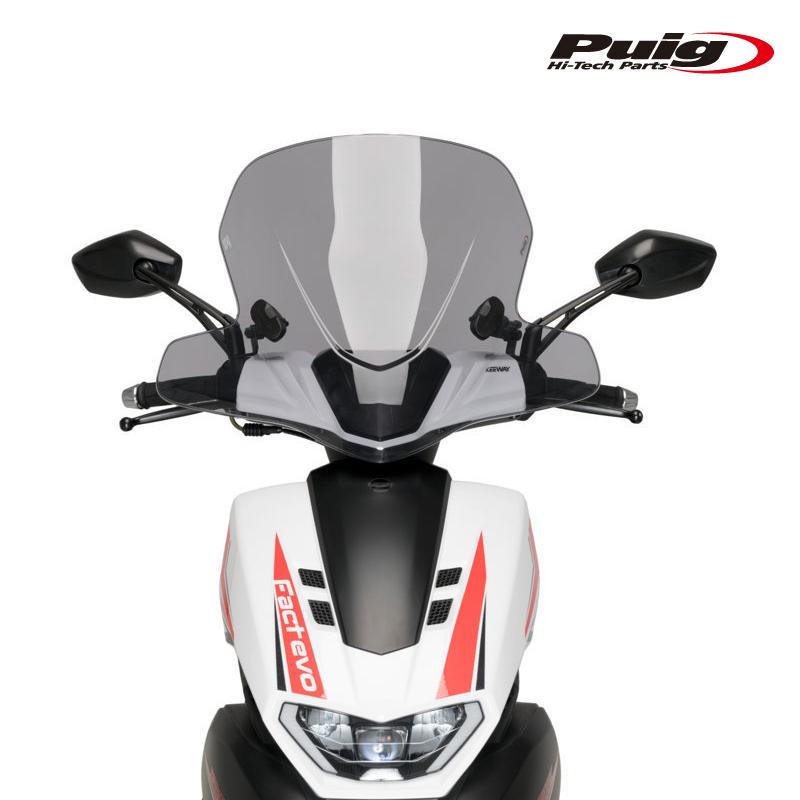 Puig 21328H WINDSHIELD CITY TOURING [SMOKE] KEEWAY F-ACT EVO 125 ie 4T E5 (21-25) プーチ スクリーン カウル_1