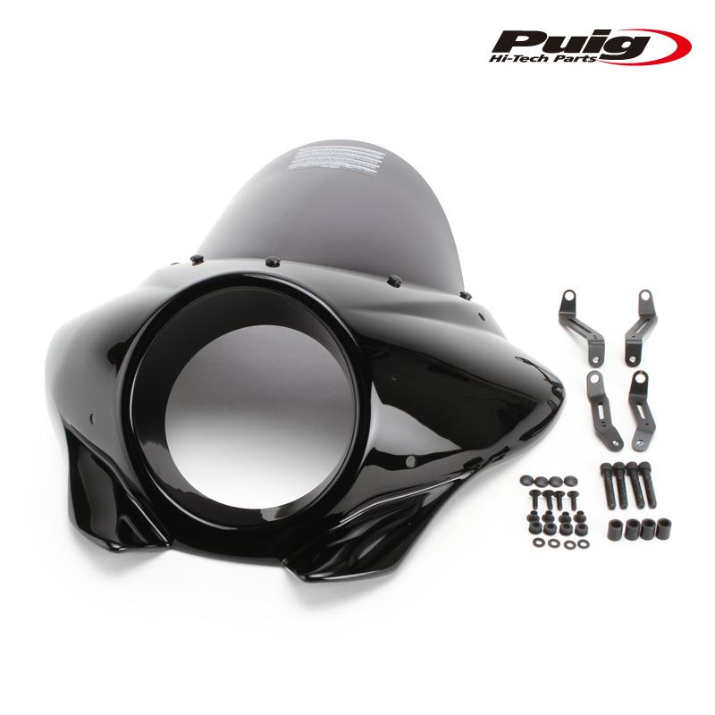 Puig 21332F SEMIFARINGS MIRAGE TOURING Gloss Black [DARK SMOKE] Harley Davidson SOFTAIL STREET BOB FXBB (21-23) プーチ セミフェアリング_1