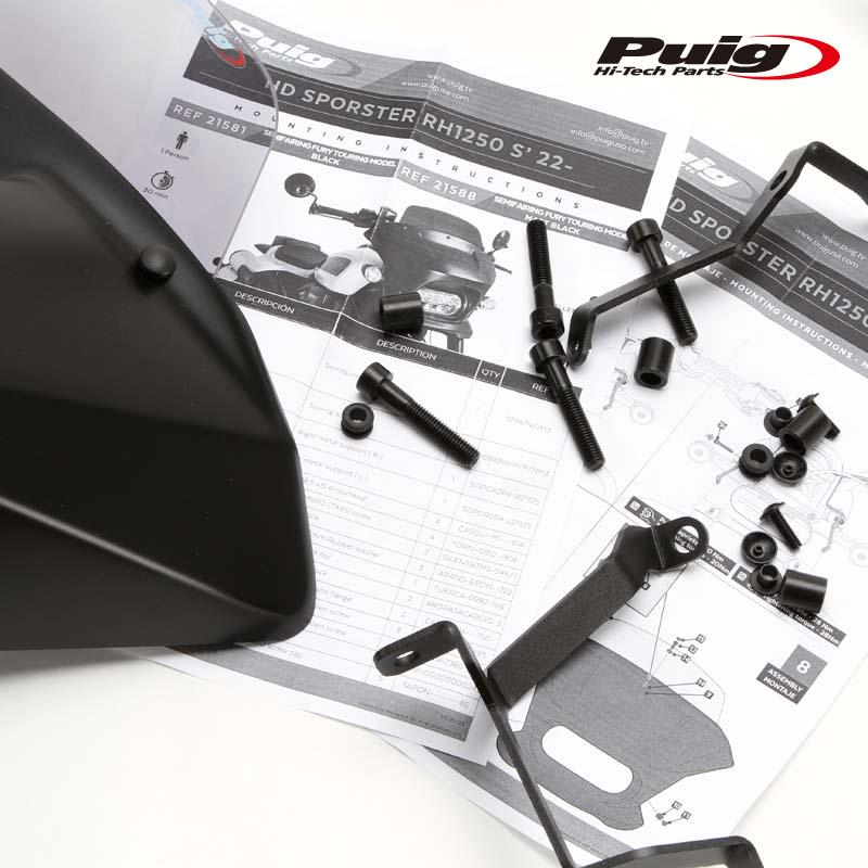 Puig（プーチ） Puig 21588H SEMIFARINGS FURY TOURING Matt Black