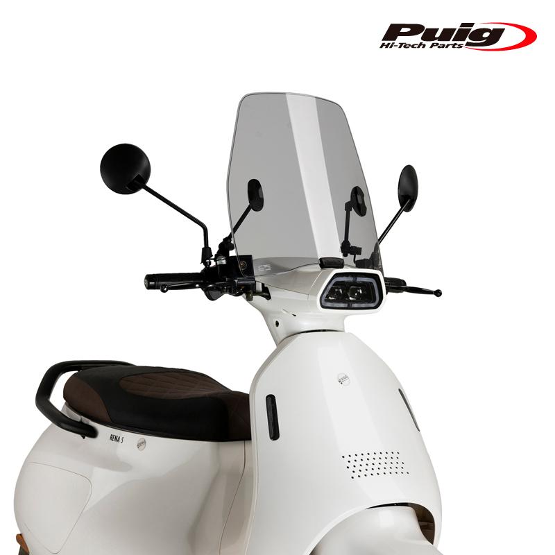 Puig Urban Smoke Windschild Für Peugeot Kisbee - Rauchfarbene Windschutzscheibe 405x390mm