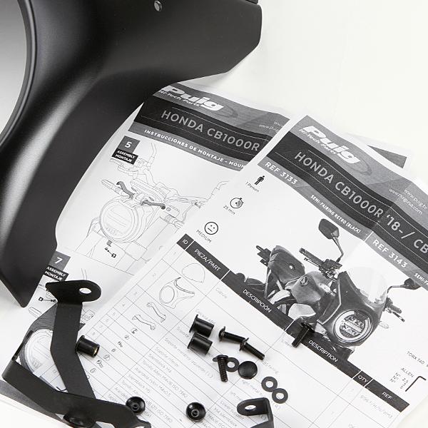 Puig プーチ ビキニカウル RETRO SEMI FAIRING スクリーン Puig（プーチ） Puig 3133F RETRO SEMI FAIRING [DARK SMOKE] HONDA