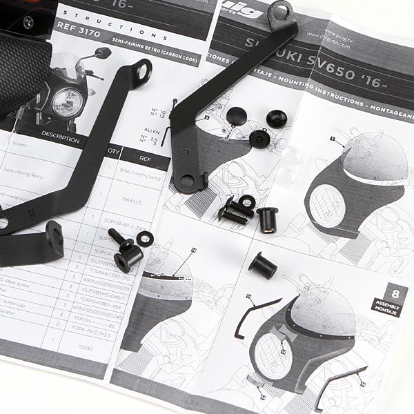 Puig（プーチ） Puig 3170F RETRO SEMI FAIRING [CARBON LOOK/ DARK