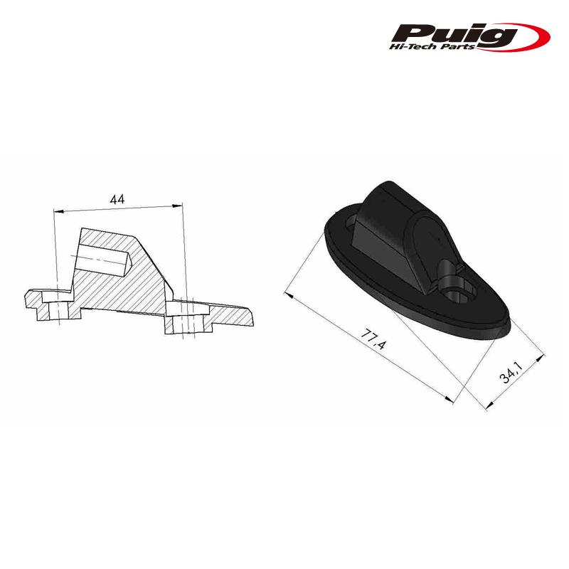 Puig（プーチ） Puig 3545N REARVIEW ADAPTORS TO FARING (L) HONDA