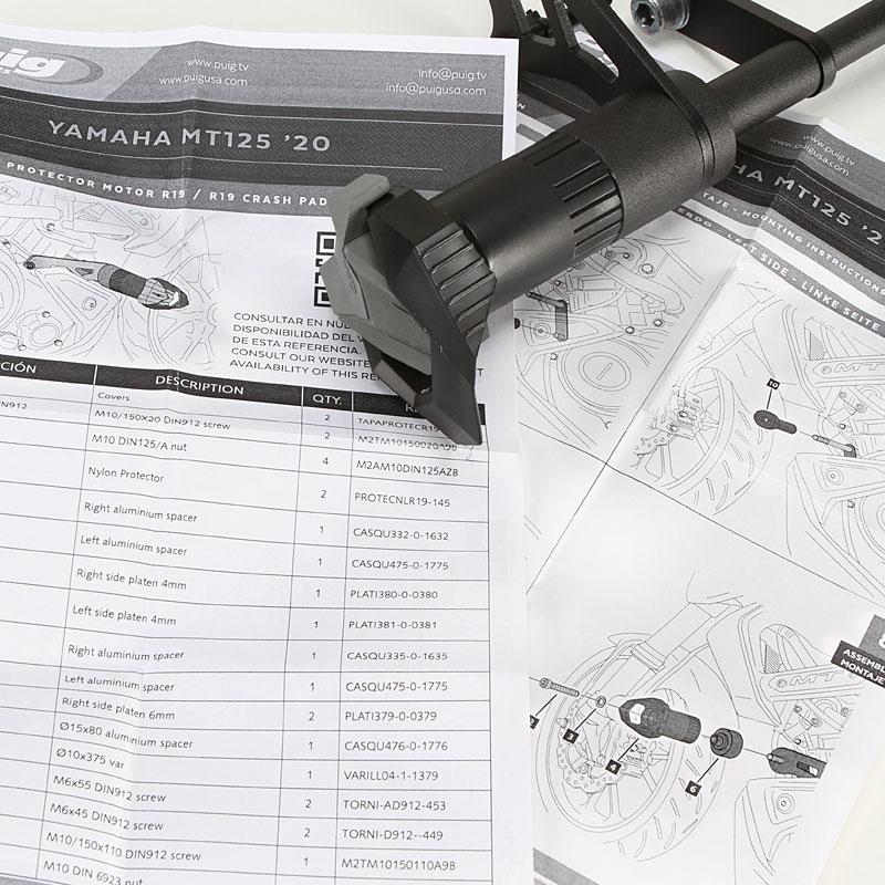 Puig（プーチ） Puig 3885N FRAME SLIDERS [R19] YAMAHA MT-125 (20-25