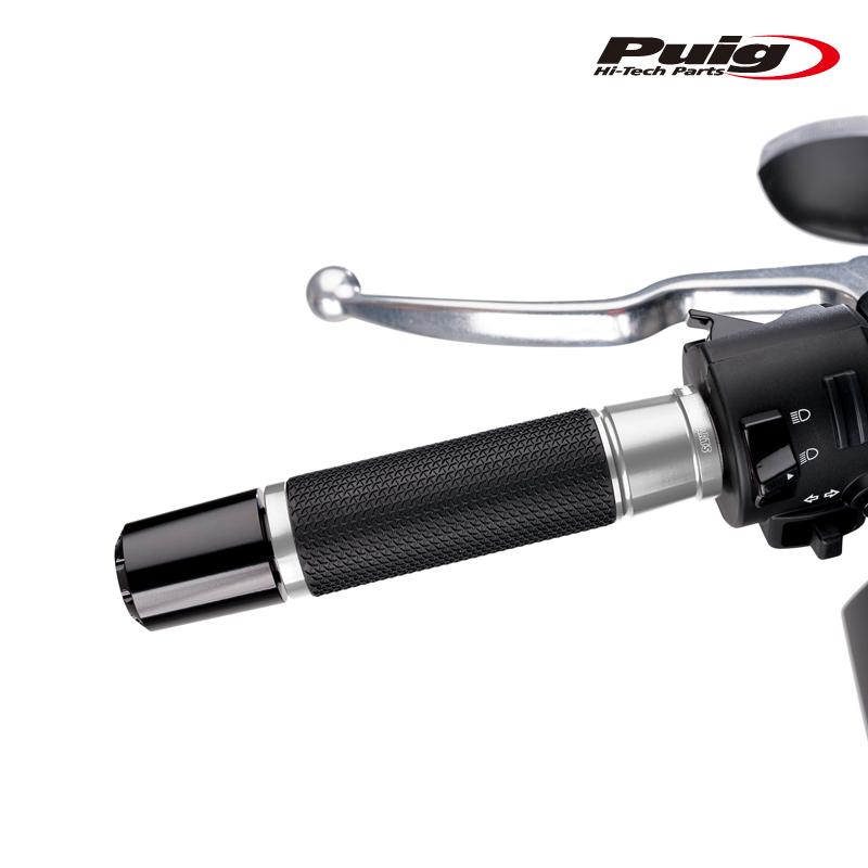Manopole Hi-Tech Racing Puig – Gomma Antiscivolo Con Inserto In Alluminio Anodizzato, Per Manubri 22 Mm, Nero