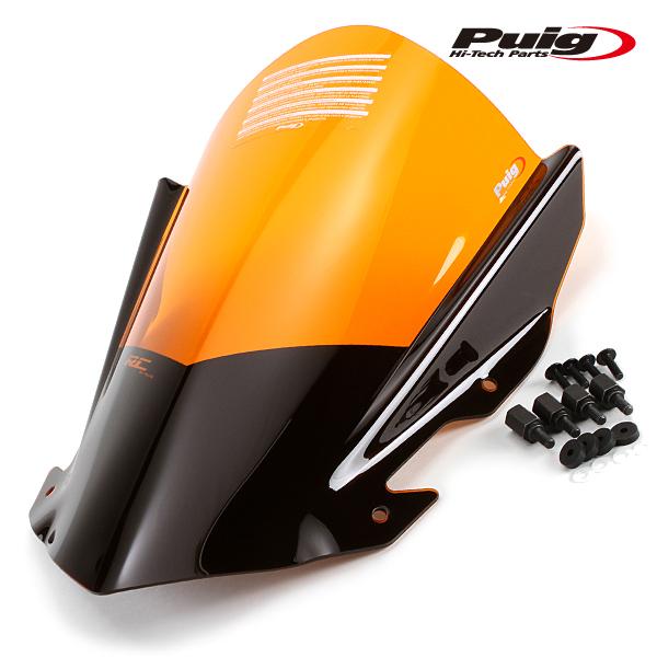 Puig 7004H Racing Windschutzscheibe Für KTM RC125/250/390 (ab 2014) – Transparent/rauchgrau, Aerodynamisch