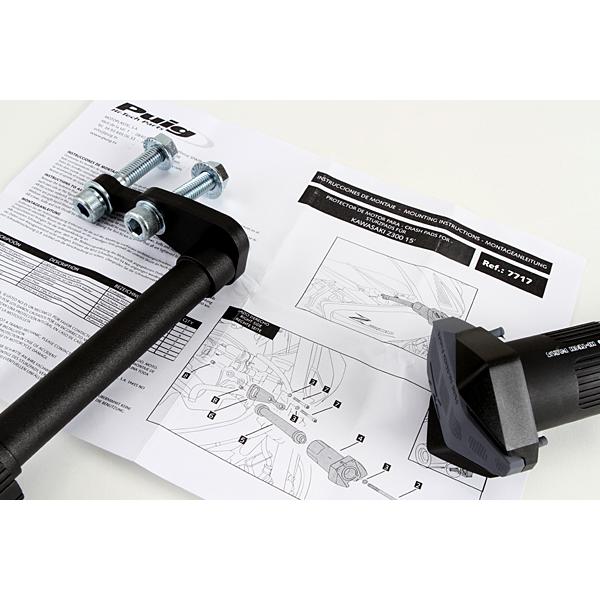 Puig 7717N FRAME SLIDERS Kawasaki Z300 (15-17) Z250 (15-17) プーチ フレームスライダー_3