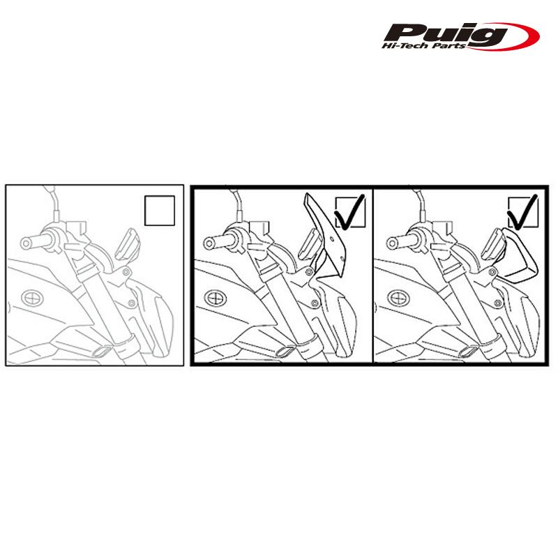 Puig 8165N NEW GENERATION TOURING [BLACK] ステー無し BMW R1200R (15-18) プーチ スクリーン カウル_1