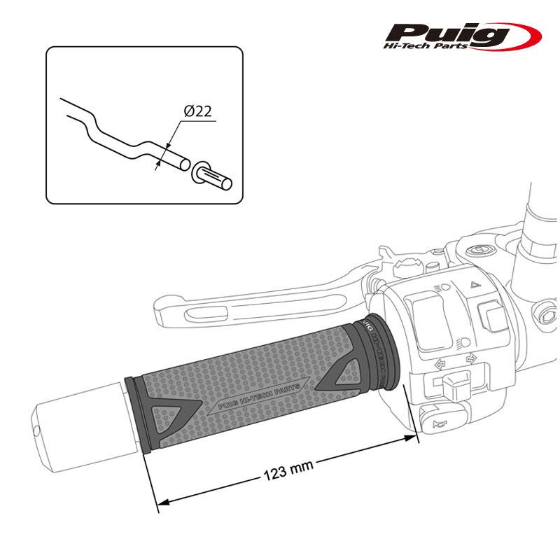 シマノ・デュラエース FC-09 172.5mm クランクアームセット Puig 8191A RADIKAL GRIPS [BLUE] 123mm 汎用 ラディカル グリップ