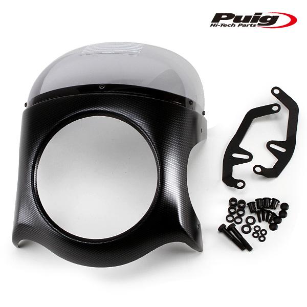 Puig（プーチ） Puig 9516H RETRO SEMI FAIRING [CARBON PRINT/SMOKE] 汎用 ...