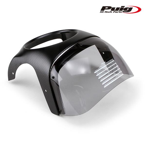 Puig（プーチ） Puig 9516H RETRO SEMI FAIRING [CARBON PRINT/SMOKE] 汎用 ...