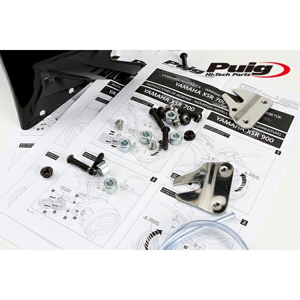 Puig Retrovision 9560H Windschutzscheibe Für Yamaha XSR700 (16'-19') – Besserer Windschutz & Retro-Look, Inkl. Aufkleber-Set
