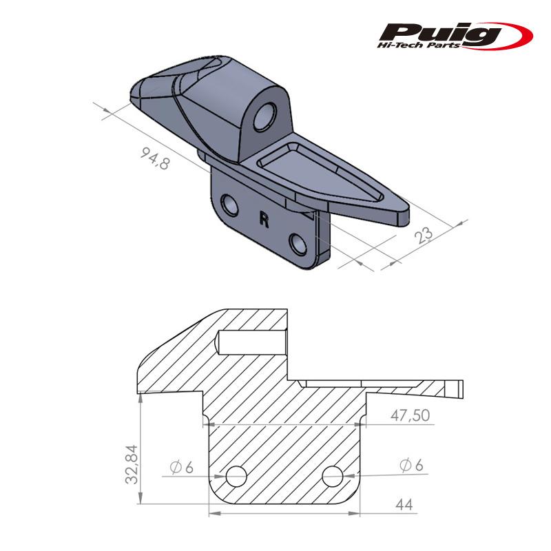 Puig（プーチ） Puig 9573N MIRROR ADAPTER (L) YAMAHA T-MAX 530 (12
