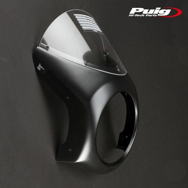 プーチビキニカウルz900rs Puig（プーチ） Puig 9596W RETRO SEMI FAIRING [CARBON LOOK/CLEAR