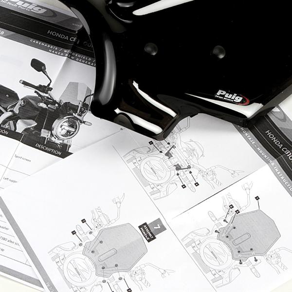Puig 9748N NEW GENERATION SPORT [BLACK] HONDA CB1000R NEO SPORTS CAFE (18-20) CB650R NEO SPORTS CAFE (19-23) プーチ　スクリーン カウル_4