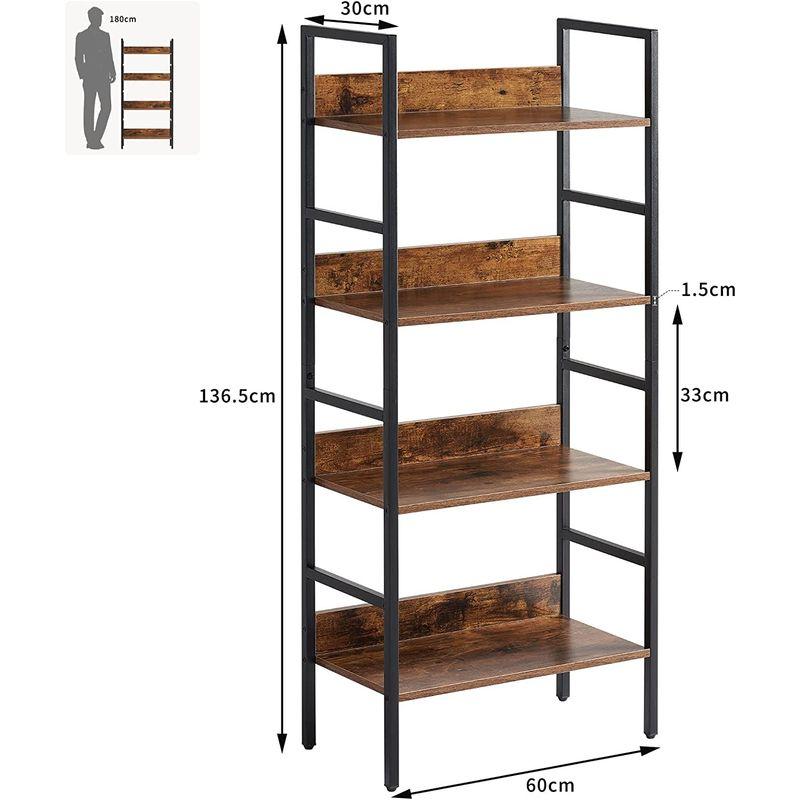 Aoxun ラック オープンシェルフ オープンラック 幅60×奥行30×高さ137cm 4段 本棚 L型板 ラック オープンシェルフ オープンラック 幅60×奥行30×高さ137cm 4段 本棚 L型板 約