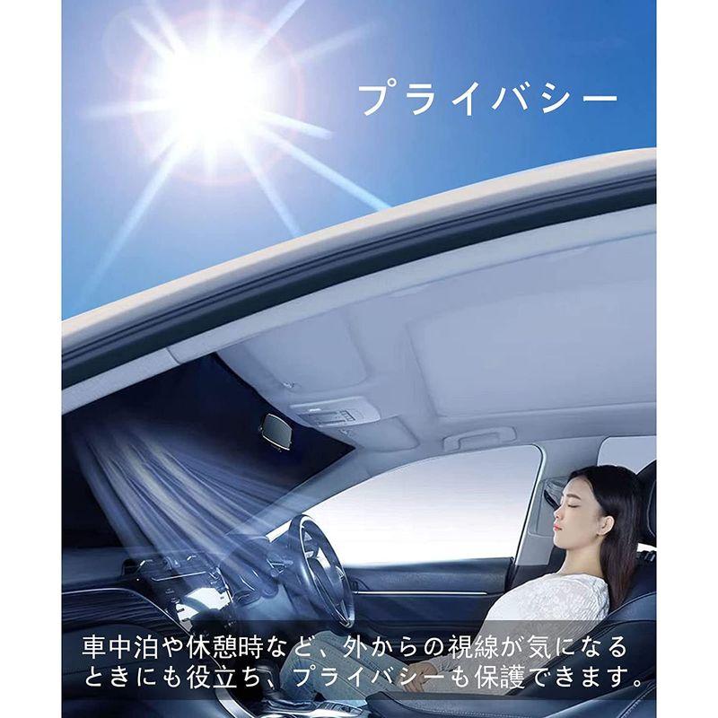 YHJKOPO 車用サンシェード フロントガラス用 車中泊 01? UVカット C28 2022 日よけ 12 折り畳み 日産セレナ 6代目 通販 WAIROGA 日産アリア FE0型 専用 フロントサンシェード ニッサン アリア FE0型 車用サンシェード 遮光フロントシェイド フロントガラス サンシェード 五重構造 車種専用設計 日焼け防止 劣化防止 内装パーツ 取付簡単 収納袋付 吸盤なし