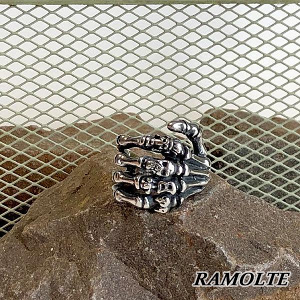 リング メンズ スカルハンド シルバー アクセサリー 指輪 骸骨 髑髏