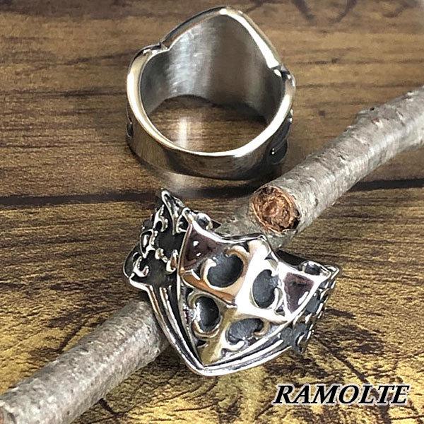 メンズ リング クロス シールド 盾 十字軍 シルバー アクセサリー 指輪 