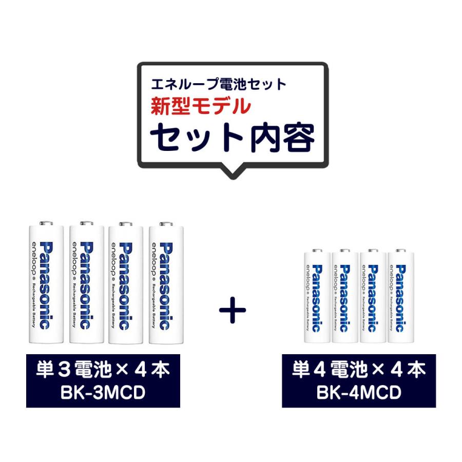 エネループ 充電池 単3 単4 4本 充電池セット パナソニック ニッケル水素電池 防災 防災グッズ｜ramonu｜02