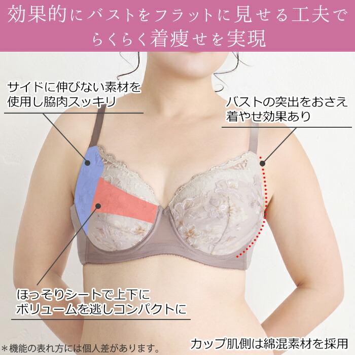 WACOAL（ワコール） 小さく見せるブラ (D90/E90/F90) 3/4カップ