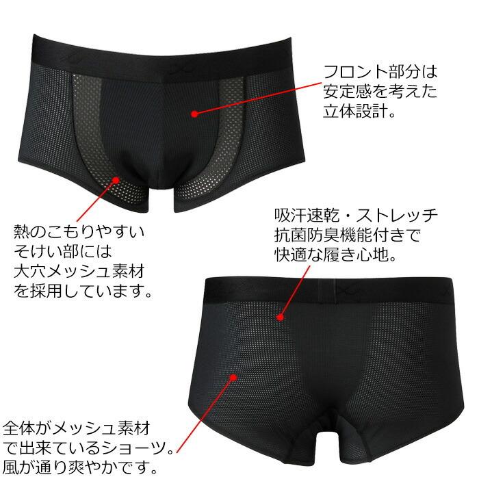 CW-X メール便可 ワコール Wacoal メンズスポーツショーツ メッシュ
