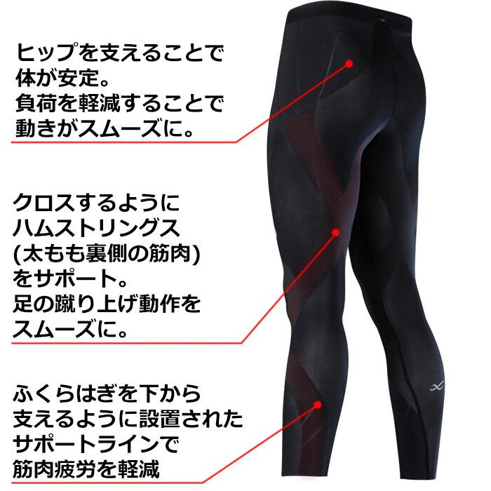ワコール Wacoal CW-Xメンズ CWX ジェネレーターモデル2.0 ロング ジェネレーター2.0 サポート ジョギング バレンタイン HZO699 【S】の画像