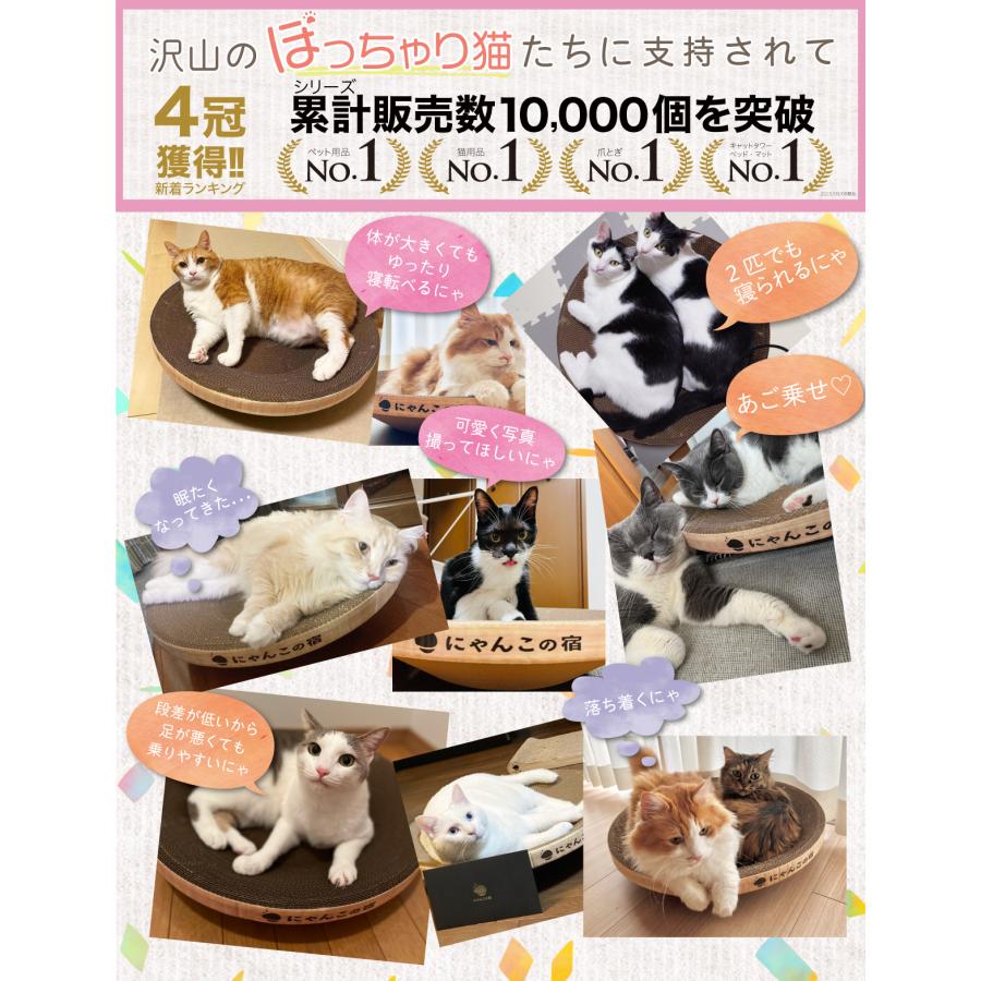 とぎかすゼロ 6ヵ月使える高耐久 猫 爪研ぎ ぽっちゃり猫OK 獣医師監修 爪とぎ つめとぎ ワイド段ボール 大型サイズ 丸型 円 にゃんこの宿 | にゃんこの宿 | 02