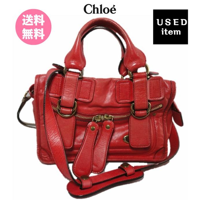 Chloe（クロエ） ハンドバッグ CHLOE 2wayハンドバッグ 赤 レザー 