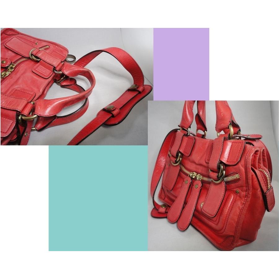 クロエ 2way ショルダー ハンド  バッグ レザー 本革 レッド 赤 鞄 レザーショルダーバッグ クロエ Chloe ヘイリー 2wayバッグ ボルドー赤