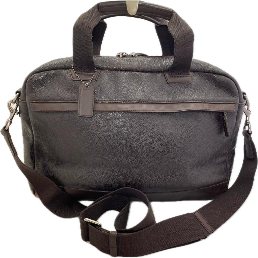 COACH（コーチ） メッセンジャーバッグ茶レザー【中古】ビジネスバッグ